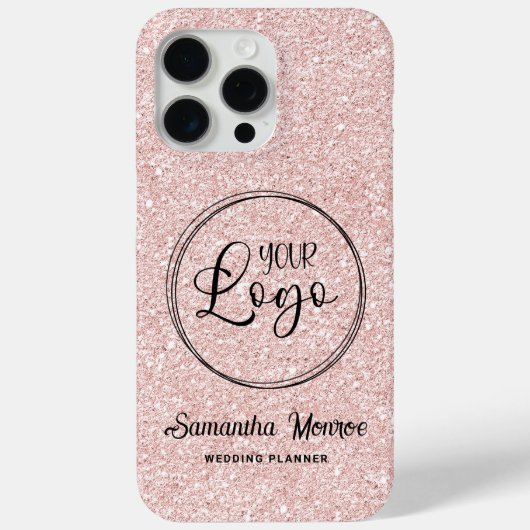 Zakelijk logo nep bleke roze gouden glitter Case-Mate iPhone case (Achterkant)