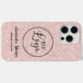 Zakelijk logo nep bleke roze gouden glitter Case-Mate iPhone case (Achterkant (horizontaal))