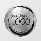 Zakelijk logo nep zilverfolie cirkel raamsticker (Vel)