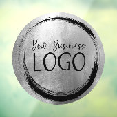 Zakelijk logo nep zilverfolie cirkel raamsticker (Vel 3)