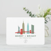 Zakelijk logo New York City Silhouette, Gebouw Feestdagenkaart (Staand voorkant)