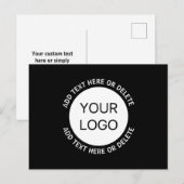 Zakelijk logo of een afbeelding & bewerkbare tekst briefkaart (Voorkant / Achterkant)