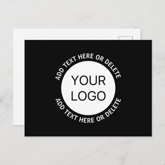 Zakelijk logo of een afbeelding & bewerkbare tekst briefkaart (Voorkant / Achterkant)