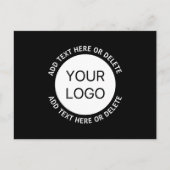 Zakelijk logo of een afbeelding & bewerkbare tekst briefkaart (Voorkant)