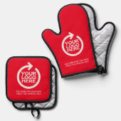 Zakelijk Logo op maat Ovenwant & Pannenlap Set (Voorkant / Achterkant)