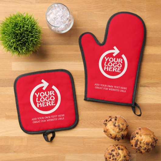 Zakelijk Logo op maat Ovenwant & Pannenlap Set (Top down)