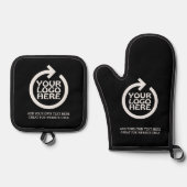Zakelijk Logo op maat Ovenwant & Pannenlap Set (Voorkant)