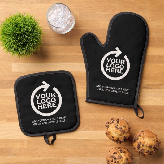 Zakelijk Logo op maat Ovenwant & Pannenlap Set (Top down)