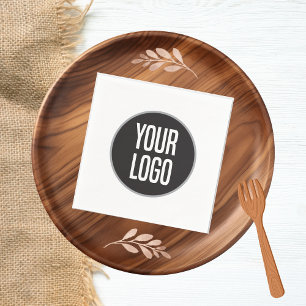 Zakelijk logo op papieren cocktail servet wit