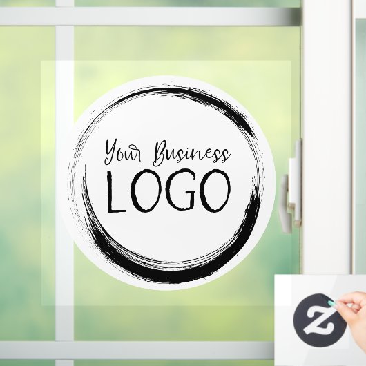 Zakelijk logo op witte cirkel raamsticker (Huis)