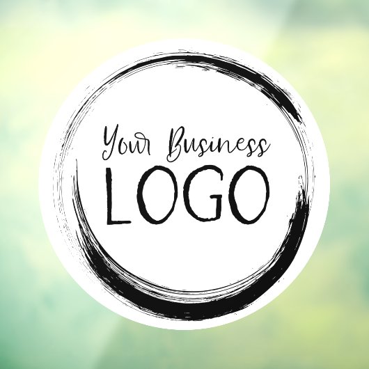 Zakelijk logo op witte cirkel raamsticker (Vel 3)