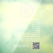 Zakelijk Logo Open Uren QR Code Witte Lettertekens Raamsticker (Vel 3)