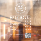 Zakelijk Logo Openingstijden Maak uw QR-code Raamsticker (Vel 2)