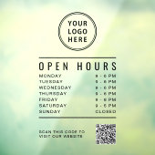 Zakelijk Logo Openingsuren Maak uw QR-code Raamsticker (Vel 3)
