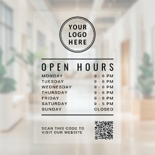 Zakelijk Logo Openingsuren Maak uw QR-code Raamsticker