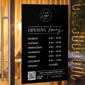 Zakelijk Logo Openingsuren Modern QR-code Raamsticker