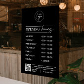 Zakelijk Logo Openingsuren Moderne QR-code Raamsticker