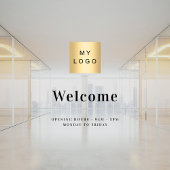 Zakelijk logo openingsuren raamsticker