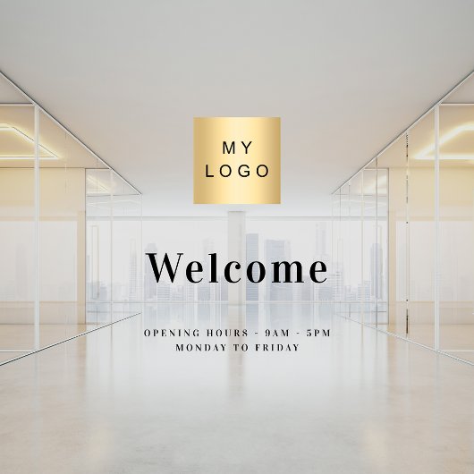 Zakelijk logo openingsuren raamsticker