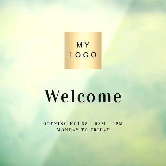 Zakelijk logo openingsuren raamsticker (Vel 3)