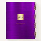 Zakelijk logo paars gouden monogram glamoureus notitieboek (Achterkant)