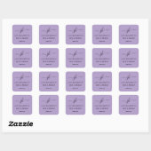 Zakelijk Logo Paars Monogram Vierkante Sticker (Vel)
