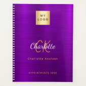 Zakelijk logo paarse gouden monogram 2026 planner (Voorkant)