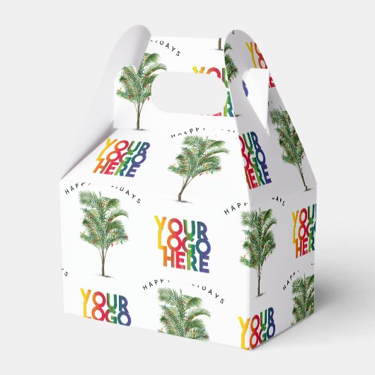 Zakelijk Logo Palmboom Kerstkaart Bedankdoosjes (Voorkant Zijde)