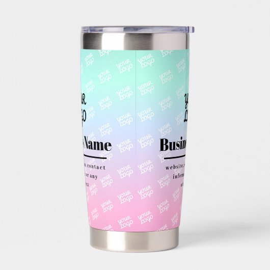 Zakelijk Logo Patroon (2 kanten) & Kleurrijke Ombr Geïsoleerde Drinkbeker (Links)