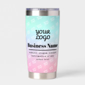 Zakelijk Logo Patroon (2 kanten) & Kleurrijke Ombr Geïsoleerde Drinkbeker (Achterkant)