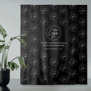 Zakelijk Logo Patroon Bedrijfs Zwart & Wit Wandkleed