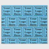 Zakelijk Logo Patroon Hemelblauw Sjabloon Cadeaupapier (Vlak)