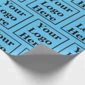 Zakelijk Logo Patroon Hemelblauw Sjabloon Cadeaupapier (Hoek)