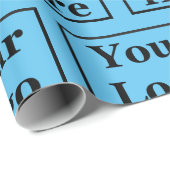 Zakelijk Logo Patroon Hemelblauw Sjabloon Cadeaupapier (Rol Hoek)