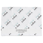 Zakelijk Logo-patroon met aangepaste promotietekst Groot Cadeauzakje (Voorkant)