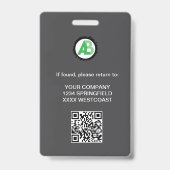 Zakelijk Logo Personeel personeelslid qr-code Badge (Achterkant)