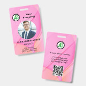 Zakelijk Logo Personeel personeelslid qr-code Badge (Voor- en achterkant)