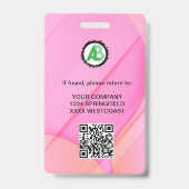 Zakelijk Logo Personeel personeelslid qr-code Badge (Achterkant)