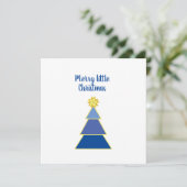 Zakelijk Logo, prettig kerstblauw, eenvoudig vierk Kaart (Staand voorkant)