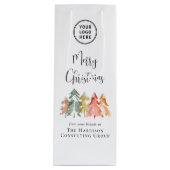 Zakelijk logo Prettig kerstfeest Bedrijfsfeestdage Wijn Cadeautas (Voorkant)