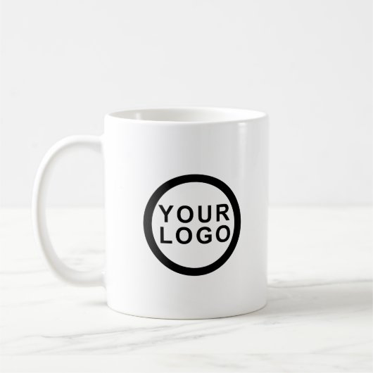 Zakelijk logo professioneel merk wit koffiemok (Links)