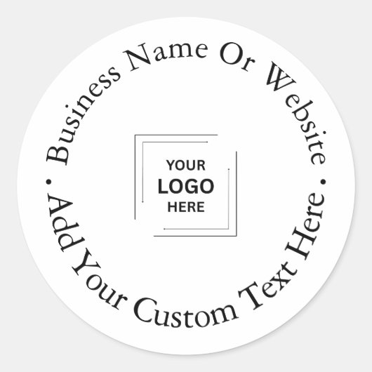 Zakelijk Logo | Professioneel Modern Minimaal Wit Ronde Sticker (Voorkant)