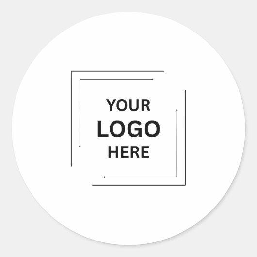 Zakelijk Logo | Professioneel Modern Minimaal Wit Ronde Sticker (Voorkant)