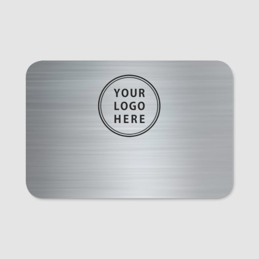 Zakelijk logo professioneel zilver naamplaatje (Voorkant)