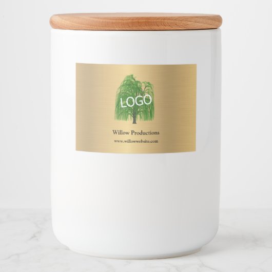 Zakelijk Logo Promotiebedrijf Goud Voedselcontainer Etiket (Voorkant)