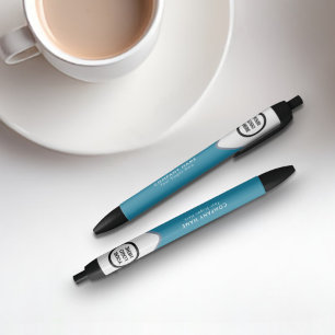 Zakelijk logo promotiepen   Teal Blue Corp Blauwe Inkt Pen