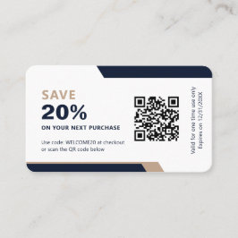 Zakelijk logo promotioneel modern marineblauw & go kortingskaartje