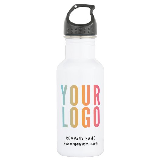 Zakelijk logo promotioneel wit waterfles (Voorkant)