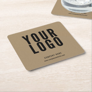 Zakelijk logo promotionele kraft kartonnen onderzetters