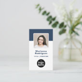Zakelijk Logo QR Code Aangepaste Foto van Medewerk Visitekaartje (Staand voorkant)
